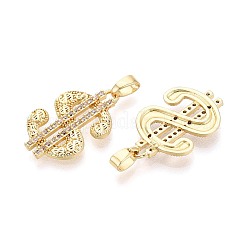 Messing micro pave klare zirkonia anhänger&nbsp;KK-T075-83G