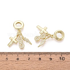 Messing mikro pflastern klare kubik zirkonia europäische baumeln charme&nbsp;KK-N287-33C-G