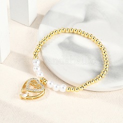 Charm-Armbänder aus Messing mit Mikropavé und Zirkonia für Damen&nbsp;LS-BJEW-M050-02G-03