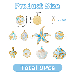 9 pendentif en émail en acier inoxydable 304&nbsp;STAS-HS0001-92