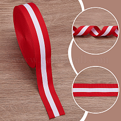 50 Yards dreifarbiges gestreiftes Ripsband aus Polyester&nbsp;OCOR-WH0112-004B