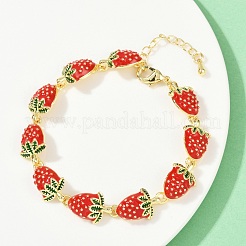 Messing-Emenal-Gliederarmbänder für Damen&nbsp;BJEW-S175-01G