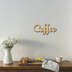 Wort kaffee lasergeschnittene unfertige wanddekoration aus lindenholz&nbsp;WOOD-WH0113-100