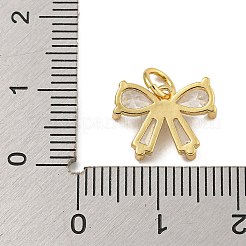 Placage de crémaillère en laiton micro pavé breloques en zircone cubique claire&nbsp;KK-U030-11G