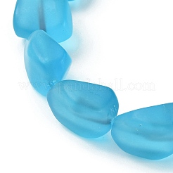 Braccialetti elasticizzati con perline di vetro trasparente smerigliato da donna&nbsp;BJEW-JB09512