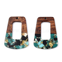 Pendentifs en résine transparente et bois de noyer&nbsp;RESI-TAC0017-72-A02