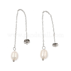 Filo dell'orecchio con perline di perle naturali&nbsp;EJEW-P219-16P