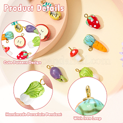 7 pendentif en porcelaine fait main&nbsp;PALLOY-SW00138