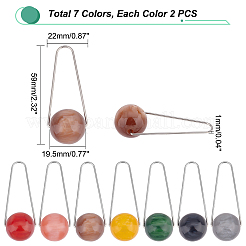14 stücke 7 farben imitation edelstein stil zweifarbige acryl große anhänger&nbsp;STAS-UN0037-69