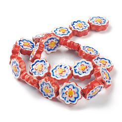 Porcellana fatti a mano perline fiore fili&nbsp;PORC-G006-14D
