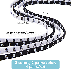 4 Paar flache Polyester-Schnürsenkel in 2 Farben&nbsp;FIND-FH0012-24