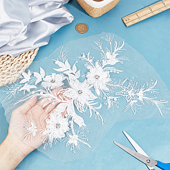 Polyester-Stickerei zum Aufnähen von 3D-Blumenapplikationen&nbsp;DIY-WH0304-717