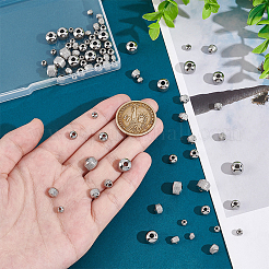 80 pièce 4 styles 201 perles d'espacement en acier inoxydable&nbsp;STAS-UN0060-39