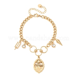 Bracelets à breloques d'été en acier inoxydable 304&nbsp;BJEW-C135-03G