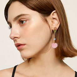 Accessoires de boucles d'oreilles en résine transparente et bois de noyer&nbsp;MAK-OC0001-002