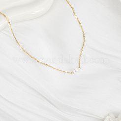 1 collier pendentif rond en perles d'imitation ABS&nbsp;NJEW-LP0009-11
