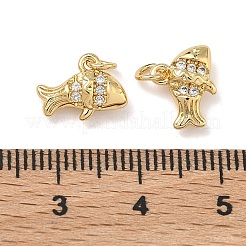 Breloques en laiton avec zircone cubique de micro pave&nbsp;KK-A291-12B-G