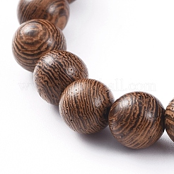 Bracelets extensibles en perles de bois unisexes&nbsp;BJEW-JB04960