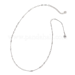 Collares de cadena con clip de papel de eslabones de columna de acero inoxidable 304 de 2.5 mm&nbsp;NJEW-JN05832