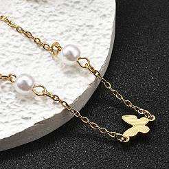 Bracelets à maillons papillon en acier inoxydable 304&nbsp;BJEW-C098-01C-G