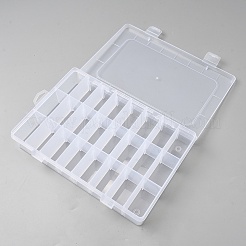24 Gitter Kunststoff verstellbare Trennwände Aufbewahrungsboxen mit Klappdeckel&nbsp;CON-WH0086-215