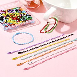 50 Stück 10 Farben sprühlackierte Eisenkugelketten&nbsp;CH-FS0001-02