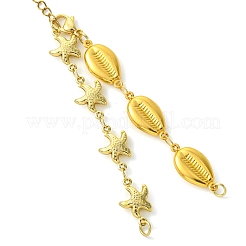 Sommerstrand Armband aus Edelstahl 304 mit Muschel- und Seestern-Gliederkette&nbsp;AJEW-JB01620