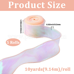 5 Rolle flaches Organzaband in Regenbogenfarben&nbsp;OCOR-CY0003-29B