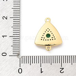 Breloques connecteurs en laiton micro pavées en zircone cubique transparente et coquillage&nbsp;KK-M303-03G-12