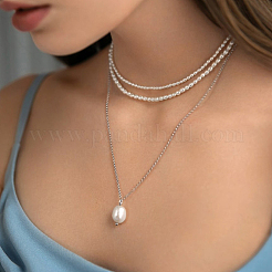 S925 Silber Süßwasserperlenkette elegantes Schmuckset für formelle Anlässe&nbsp;EC3448-3