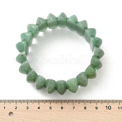 Pulseras elásticas de cuentas de aventurina verde natural bicónicas para mujeres y hombres&nbsp;BJEW-C097-05D