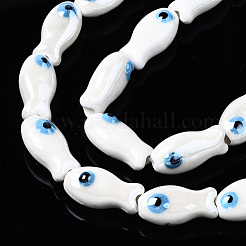 Fili di perline in ceramica di porcellana fatti a mano&nbsp;PORC-T006-03N