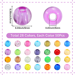 1400pcs 28 Farben transparente Acrylperlen&nbsp;MACR-SP0001-74