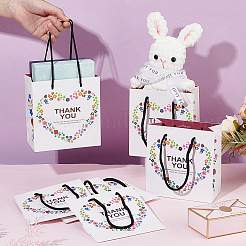 Cuore fiore grazie stampato carta regalo borse tote per la conservazione per matrimoni festa regalo borse&nbsp;ABAG-WH0038-77C