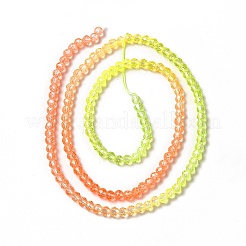 Hebras de perlas de vidrio de color degradado transparente&nbsp;X1-GLAA-H021-01B-09
