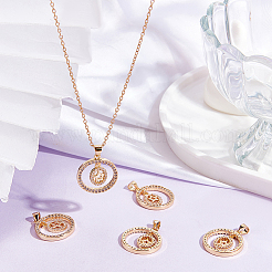 5 pièces en laiton micro pavé pendentifs en zircone cubique claire&nbsp;ZIRC-BBC0001-84
