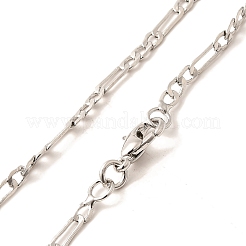 Colliers à chaîne figaro en laiton plaqué 2 mm pour femmes et hommes&nbsp;MAK-L044-34P