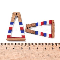 Pendentifs en résine rayée opaque et bois de noyer du jour de l'indépendance&nbsp;RESI-U010-02K