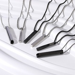 2 Stück 2-farbiges 201 Edelstahl-Halskettenset mit einfachem Twist-Rechteck-Anhänger&nbsp;JN1124A
