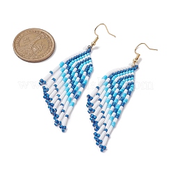 Pendiente colgante estilo bohemio de acero inoxidable 304 con vidrio.&nbsp;EJEW-MZ00176-02