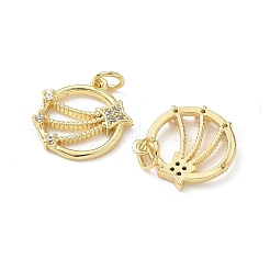 Pendentifs avec zircon cubiques à micro-pavés en laiton&nbsp;KK-S337-04G
