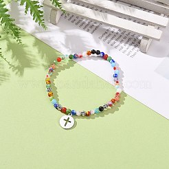 201 bracelets extensibles à breloques en acier inoxydable pour Halloween&nbsp;BJEW-JB05975-02