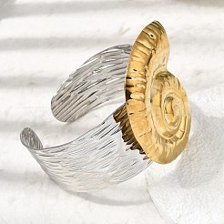Brazaletes de acero inoxidable 304 martillados para mujer&nbsp;BJEW-Z177-01GP-05