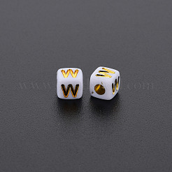 Undurchsichtige weiße Acrylperlen&nbsp;MACR-Q242-010W