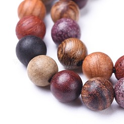 Chapelets de perles en bois naturel&nbsp;X-WOOD-F008-07-B
