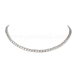 Colliers à maillons cubains en acier inoxydable 304 de 5 mm&nbsp;NJEW-JN05849