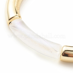 Bracciale elastico da donna con tubo curvo in acrilico&nbsp;BJEW-JB08123
