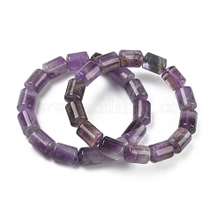 Bracelets extensibles en perles d'améthyste naturelle rubanée&nbsp;BJEW-A148-01A-19