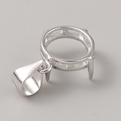 925 pendentif en argent sterling plaqué rhodium à lunette arrière ouverte&nbsp;STER-WH0004-018B