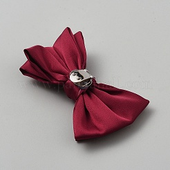 Satin-Gesicht mit Schleife und Schuhschnallenclips aus Eisen&nbsp;FIND-WH0366-034P-02
